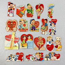 Assorted Vintage Diecut Valentine Cards Mixed Variety Lot of 18 picture