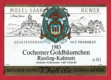 D242 Etiquette Label MOSEL 1983 COACHMAN GOLD TREE RIESLING CABINET INCH picture
