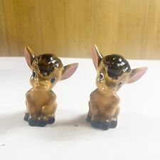 Vintage Japan Donkey Figurines Pair Set Of 2 Cute Kitsch Silly Ceramic Decor picture