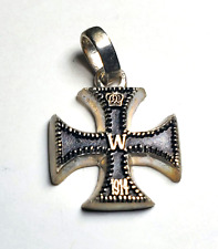 Iron Cross Pendant Necklace Sterling Silver 925 EKII 1914 Eisernes Kreuz 2Klasse picture