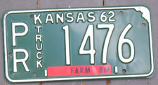 KANSAS Vintage 1962 truck License plate Pratt County   PR 1476 picture