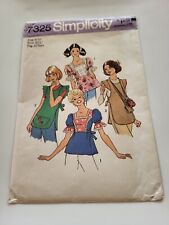 Simplicity Sewing Pattern 7325 - VTG 1975 Size 9/10 Prairie Retro Blouse FF  picture