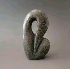 Vintage Hand Carved Stone Egret / Crane Figurine 4-5/8