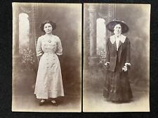 Pretty Women In Beautiful Dresses Antique RPPC Real Photo Postcard picture