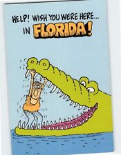 Postcard Help Wish You Were... In Florida with Humor Comic Art Print, Florida picture