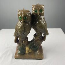 Vintage Mid Century Modern Candle Owl Carved Wax MCM 70’s Huge Tall Retro picture
