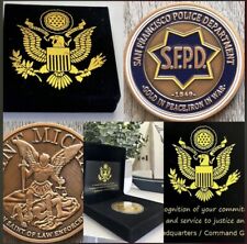 San Francisco SFPD POLICE DEPARTMENT Bronzed FINISH Challenge Coin, New picture