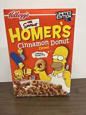 2001 Kellogg’s Simpsons Homer’s Cinnamon Donut Cereal Full Box Factory Sealed picture