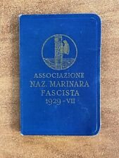 Old Vintage Italy fascist naz maritime association Membership Document 1929 picture