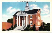Municipal Building Marion VA Virginia Linen Postcard VTG UNP Vintage Unused picture