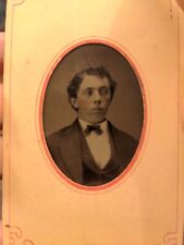 Later mid 1800s tintype photo young man Bloomington Illinois Grays Gem Gallery picture