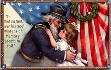 Brundage Patriotic~Decoration Day~Girl Hugs Civil War Veteran #150 JB32 picture