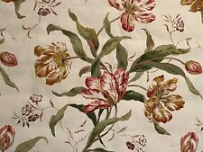 COLEFAX & FOWLER Delft Tulips cotton chintz pink ochre floral new 2+ yards picture