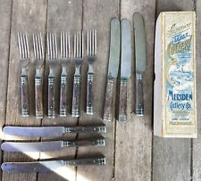 Antique mid 19th century cutlery new old stock original box Meriden cutlery picture
