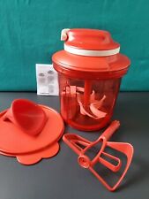 Tupperware Power Chef System Chopper Processor Blade Whisk Funnel 1.35L Red picture
