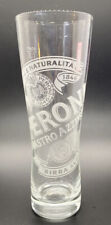 Peroni Nastro Azzuro Birra Frosted Etched Beer Glass Italy New 8” Tall SET OF 6 picture