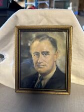 Antique FDR ~Franklin D Roosevelt~Framed 5 3/4” X 4 3/4” Picture/Portrait picture