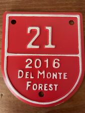 #21 RARE 2-DIGIT (2016) Del Monte Forest Gate Badge Pebble Beach Car Auto Plate picture