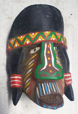 Unusual native carved wood mask, small picture