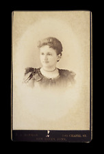 Old Antique Vintage Studio CDV Picture Beautiful Female Girl Lady Dress 1890 picture