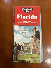 Vintage 1956 Florida Road Map w/Pictorial Guide Standard Oil Good Condition picture