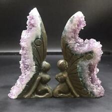Rare Natural Amethyst Crystal Druzy Cluster Butterfly Fairy Quartz Healing 1PC picture