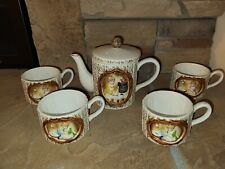 Vintage 1978 Sears Roebuck & Co Teapot and 4 Teacups Set Made in Japan picture