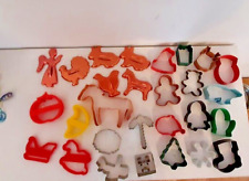 Lot of 42 Metal Tin Aluminum Cookie Cutters, Vintage & Modern, Christmas Animals picture