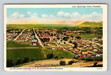Evanston WY-Wyoming, Aerial Of Town Area, Vintage c1942 Souvenir Postcard picture