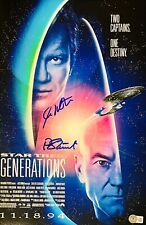 William Shatner  Patrick Stewart Signed 11x17 Star Trek Photo Poster Beckett BAS picture