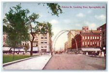 c1950's Adams Street Looking East Truss Arch Dirt Road Springfield IL Postcard picture