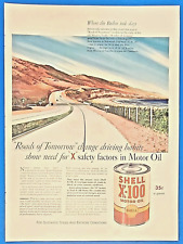 1941 Shell X-100 Motor Oil Where the Padres took days... Vtg 1940's Print Ad picture