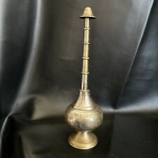 Vintage Moroccan Brass Perfume Bottle, Rosewater Sprinkler, Handcrafted, Etched picture