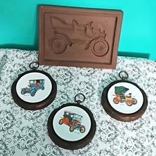 Antique Car Memorabilia 1900's Ford Museum Pottery Wall Art Lot 4 picture