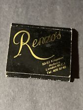 Vintage￼ Britain Matchbook: “Renzo’s” London, England picture