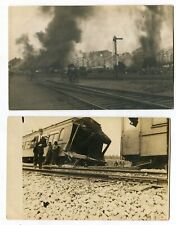 2 Train Wrecks Disasters RPPC's OH Ohio IN Indiana Postmarked About 1912 WOW picture