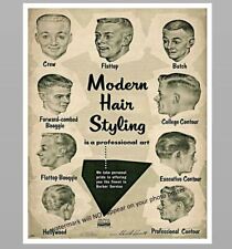 11x14 Barber Shop Poster PHOTO Sign Vintage Modern Hair Cut Styling Chart picture