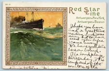 Postcard Red Star Line SS Zeeland Steamer Ship Antwerpen to New York 1908 V3 picture