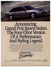 Original 1989 Pontiac Grand Prix Sport - Original Print Ad (8x11) *Advertisement picture