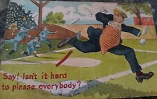 1914 Baseball Comic Postcard, Players Chasing The Umpire picture