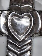 NWOT Mexican Pewter Cross Wall Hanging/Decor/Gift/Favor- Cruz de Pewter picture