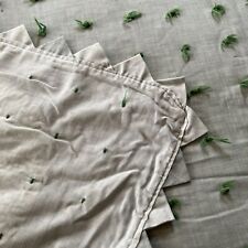 Handmade Green hand-knotted quilt Sawtooth Scalloped Trim Border Wes Anderson picture