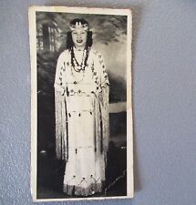 VINTAGE CHEROKEE NATIVE AMERICAN YOUNG GIRL/WOMAN IN TRIBAL DRESS * B&W PHOTO picture