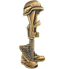 Fallen Soldier Bronze Pin - Military Veteran Biker VFW Jacket Vest Hat Pin - New picture
