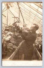 J98/ Harrisburg Pennsylvania RPPC Postcard c1910 Greenhouse Lily Man 136 picture