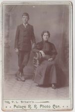 CIRCA 1890s CABINET CARD PALACE R.R. PHOTO CAR BROTHER & SISTER P.L. BRITAIN picture