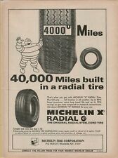 1967 Michelin X Radial Tire 40,000 Miles Steel Cord Man Vintage Print Ad picture