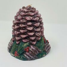 Vintage Pine Cone Wax Candle Unique Rare Christmas Winter Tree Mistletoe Pilgrim picture