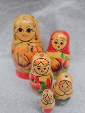Vintage Nesting Dolls Matryoshka Hand Painted 5 USSR 4
