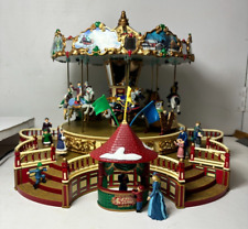 vtg Mr. Christmas Holiday Around The Carousel 1999 w Box Boardwalk lights VIDEO picture